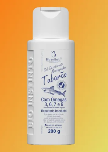 Gel Desodorante Massageador Tubarão com Ômegas 3 6 7 e 9 200g