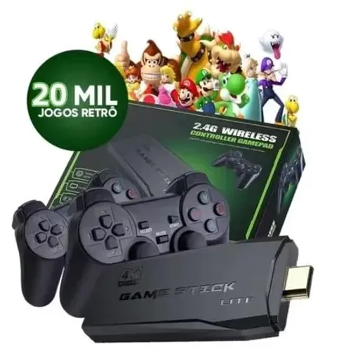 Game Stick Lite - Console 20 mil Jogos Retro - 2 Controle Wireless