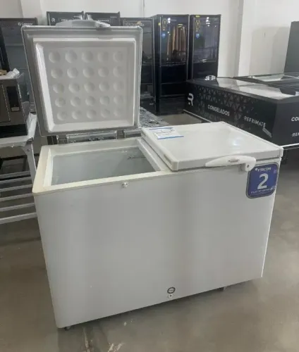 Freezer 411 litros 2 tampas para carnes peixes gelo novo
