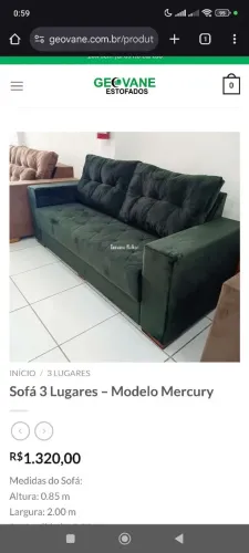 Sofá 3 Lugares Modelo Mercury