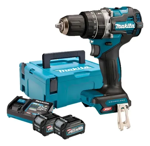 Parafusadeira Furadeira Makita 40v Hp002 2 Bate 2a Maleta Cor Azu