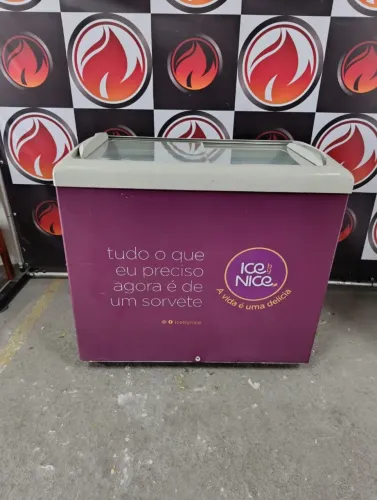 Freezer horizontal 2 portas expositora 232 litros 220 volts marca METALFRIO