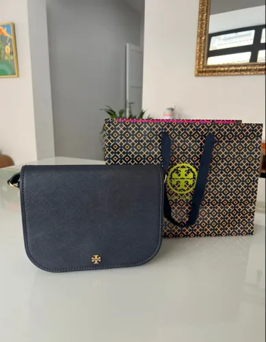 bolsa tory burch azul marinho nova