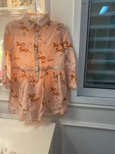 Vestido Infantil Estampa Cavalos
