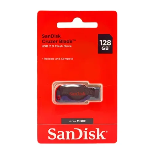 Pendrive De 128Gb Sandisk Cruzer Blade Original - Loja Natan Abreu
