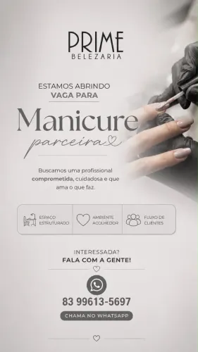 Estamos contratando manicure e pedicure profissional 