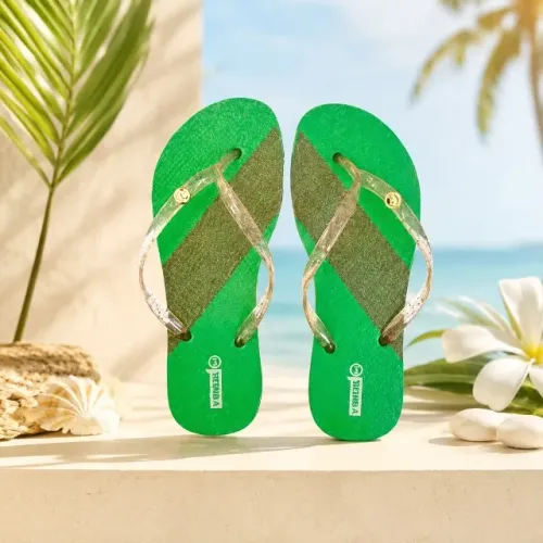 Chinelo HV Prata Verde Limão - Tamanho 37/38