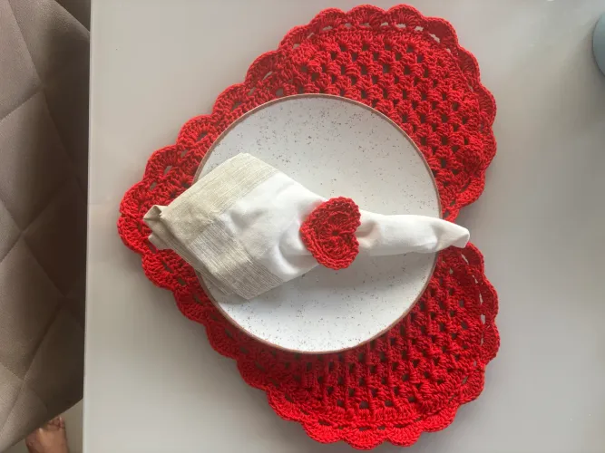 Kit Sousplat Coração - Dia dos namorados