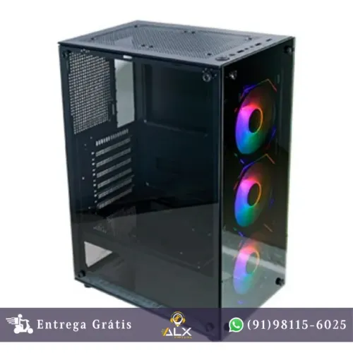 Gabinete Gamer Cg-70c5 Painel Vidro Com Kit 3 Fan Aaxaf Multicolor *ENTREGA GRÁTIS*