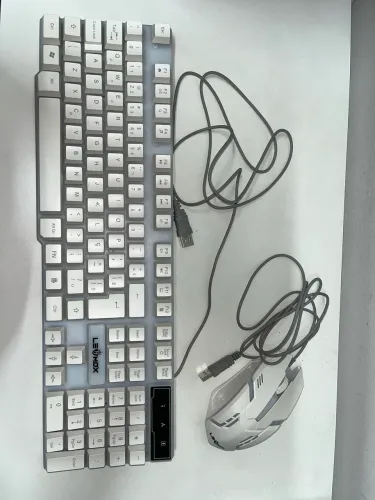 Teclado Gamer LEHMOX Branco + Mouse USB