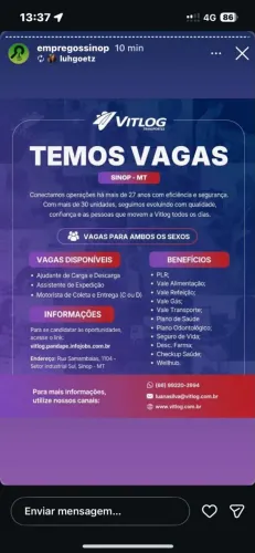 Vagas disponiveis