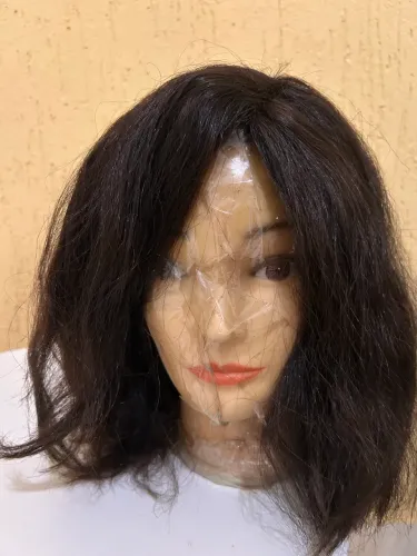 Peruca lace humana Wig cabelo brasileiro curto 200 gramas castanho 