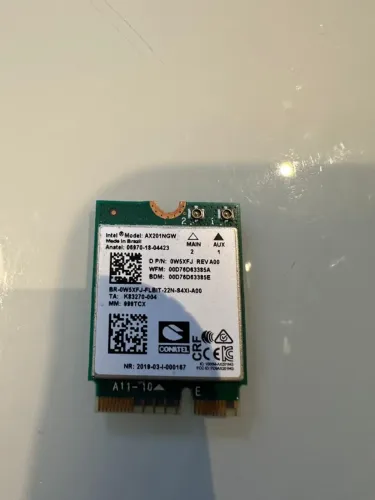 Placa Wi-Fi / Bluetooth Intel AX201NGW original Dell para notebook
