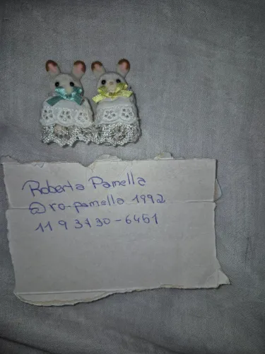 Sylvanian Families bebês gêmeos recém nascidos coelhos chocolate