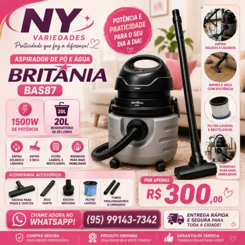 Aspirador Britânia 20 litros soprador novo lacrado