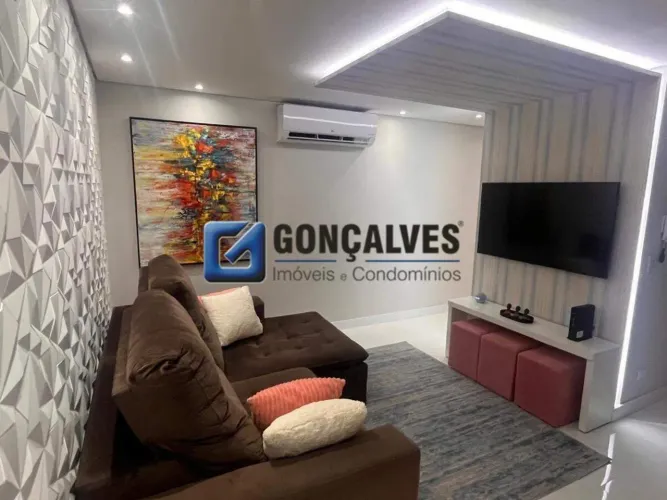 Apartamento 2 suítes (83m²) mobiliado com 2 vagas em Vila Scarpelli  Santo André/SP