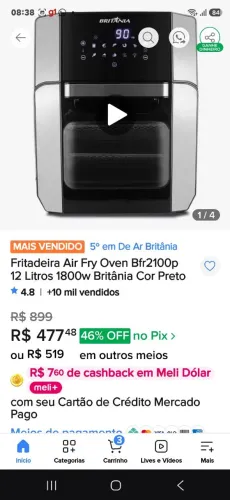 VENDO AIR FRYER BRITANIA.