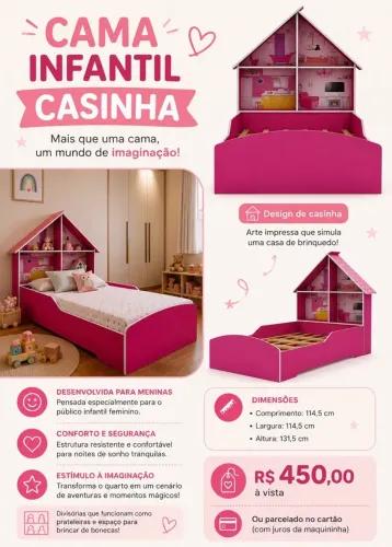 Cama Casinha de Bonecas