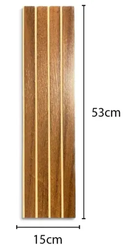 10 Placas Adesivas Painel Madeira Ripado Montável MDF 53 X 15