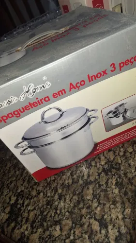 ESPAGUETEIRA DE AÇO INOX 3 PEÇAS