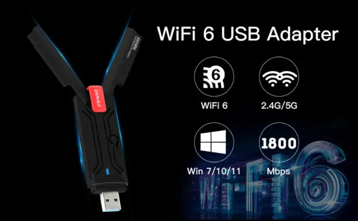 Adaptador Internet Wifi 2.4 e 5ghz com wifi 6 Wireless