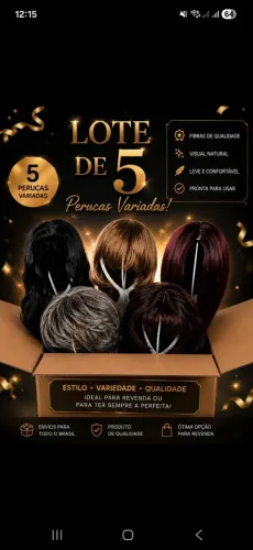 Lote de 5 perucas variadas