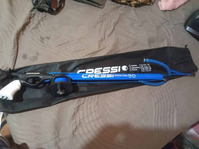 Arbalete tamanho 50 estado nova usada uma vez valor 800 reais máscara snorkel e nadadeira