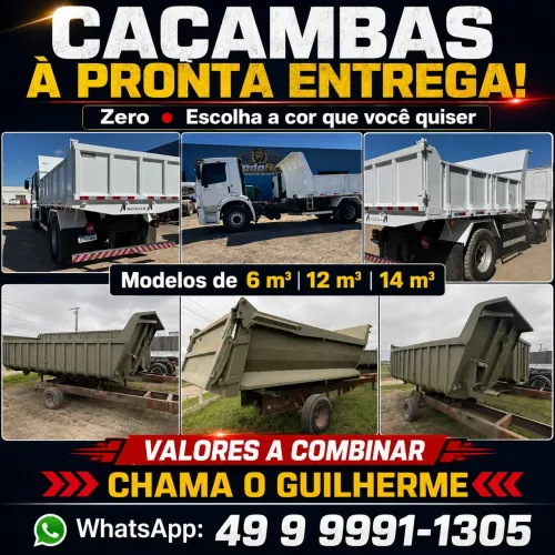 Caçamba basculante zero do tamanho que precisa com valores a combinar 
