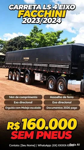 Carreta LS 4 eixo....vendo ou troco por rodocasamba ...160 mil sem pneu
