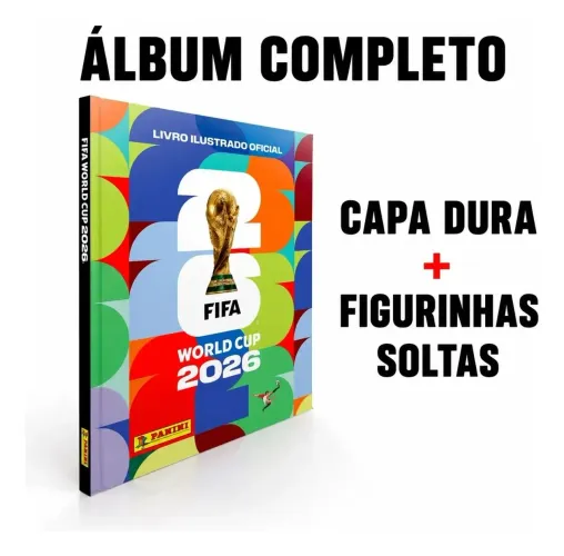 ÁLBUM DE FIGURINHAS COMPLETO 2026 - ÁLBUM CAPA DURA + TODAS AS FIGURINHAS PARA COLAR