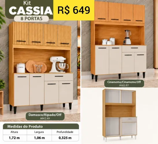 Armário de cozinha 8 portas