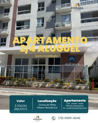 Milano Residence | 68,37m² | 2/4 c/ Suíte | Com móveis planejados e ar condicionado