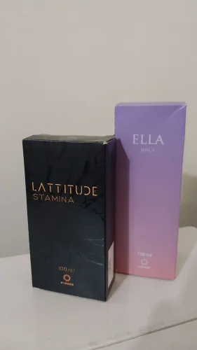Kit de Perfumes: masculino Lattitude Stamina e feminino Ella Juicy