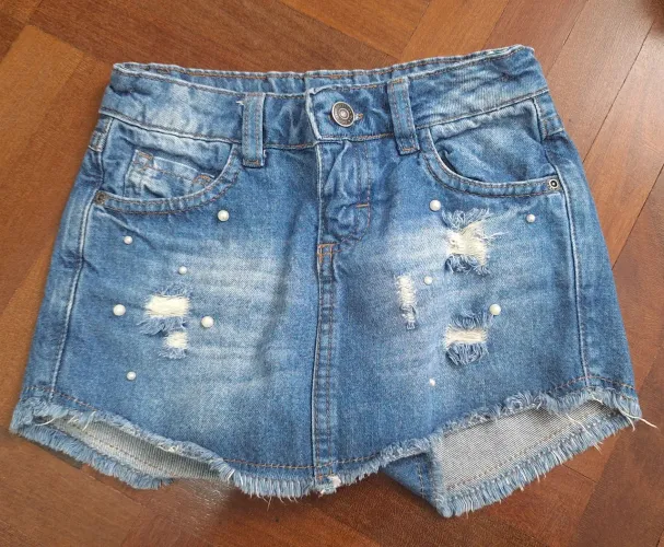 Short Saia Infatil Menina - Jeans Milon Tam 8