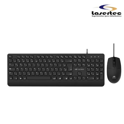Kit Teclado + Mouse USB com Fio C3Tech KT-150BK Multimídia