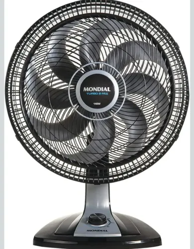 MONDIAL Ventilador 40cm Super Turbo 8 Pás, Preto/Prata, 140W, 110V - VTX-40-8P