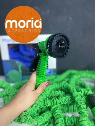 Mangueira de Jardim Expansível, 30m, Verde, com Pistola de Pulverização