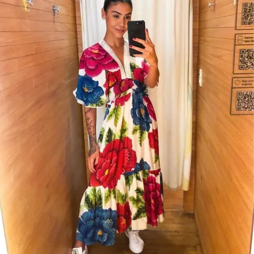 Vestido Farm cropped dinamarca floral - P