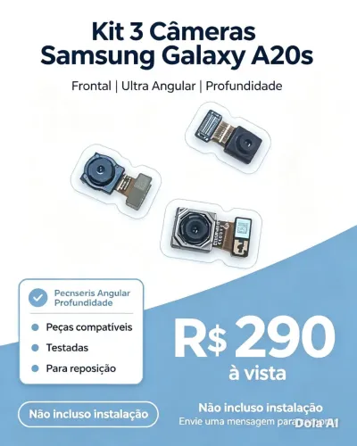 Kit 3 câmeras Samsung galaxy A20s