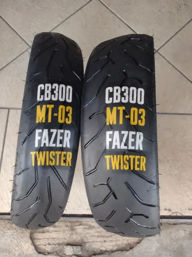 Par de pneus usados serve na fazer Twister mt03 CB300