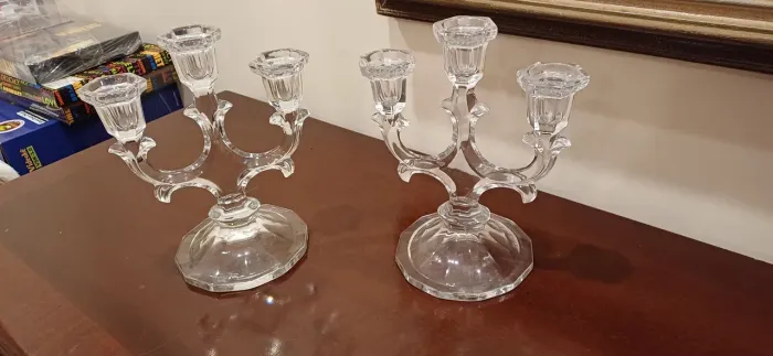 Par de Castiçais em Cristal