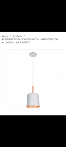 Pendente mobile branco com cobre Usina Design