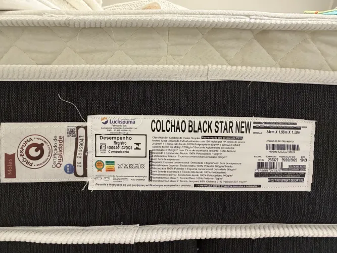 Cama Box Baú Queen King Star + Colchão Black Star New | 1 Ano de Uso | NF