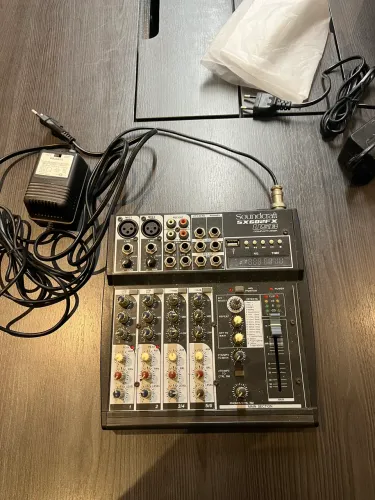 Mesa De Som Analógica 6 Canais Sx602fx Usb