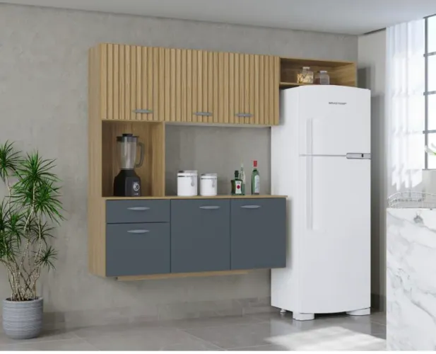 Cozinha Compacta Siena 180 com Balcão Suspenso