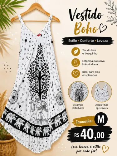 Vestido trapézio indiano