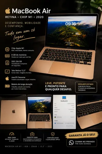 ? MACBOOK AIR M1 ? IMPECÁVEL! ? 