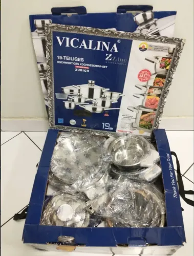 Conjunto De Panelas Vicalina Aço cirurgico - 19 Peças