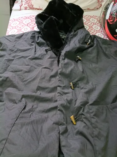 Casaco Longo De Inverno N&B Classic Com Capuz Pelúcia - Tam M