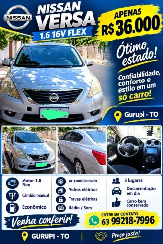 Nissan Versa SL 1.6 16V Flex Fuel 4P Mec. 2014